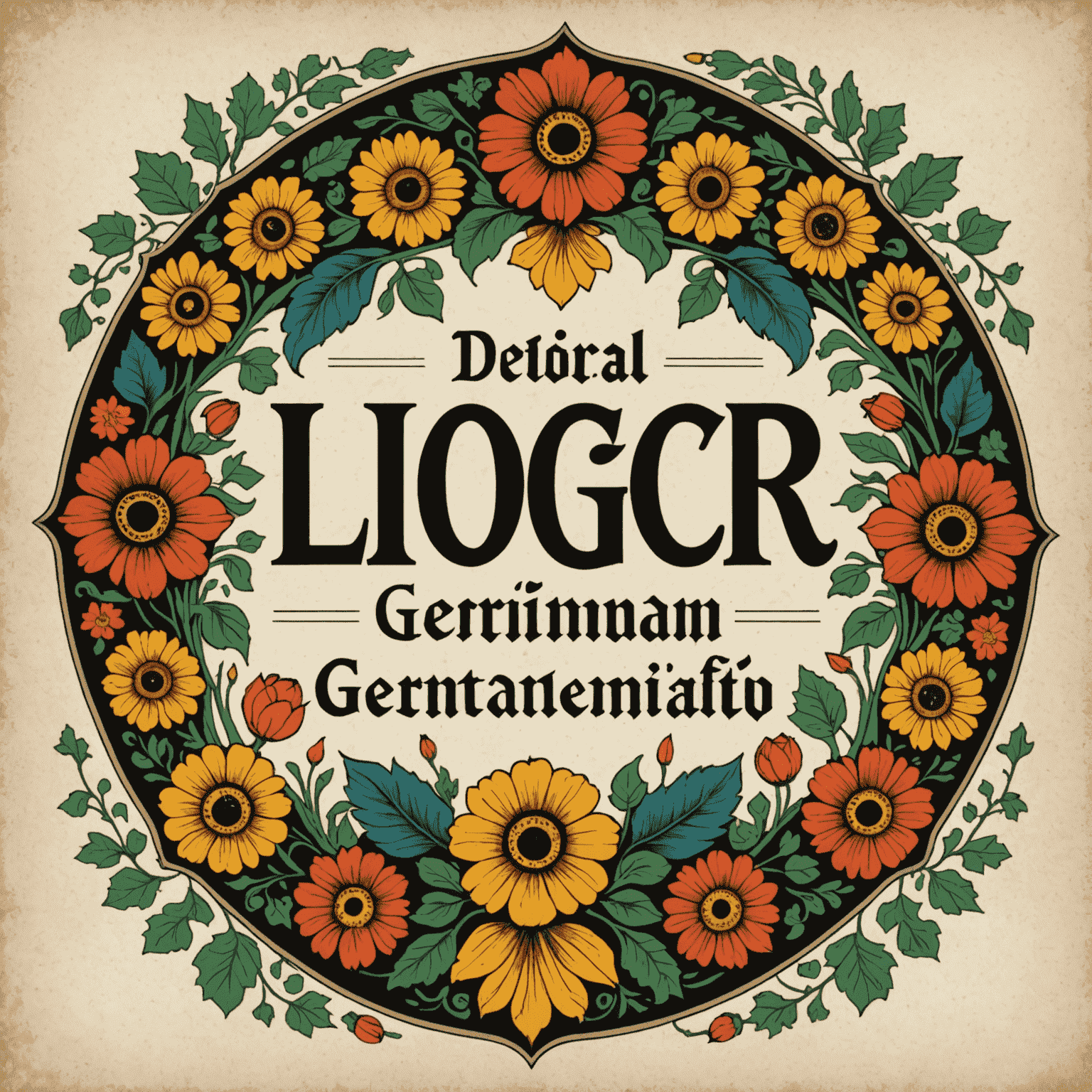 afrsrinag Logo featuring traditional German folk art motifs