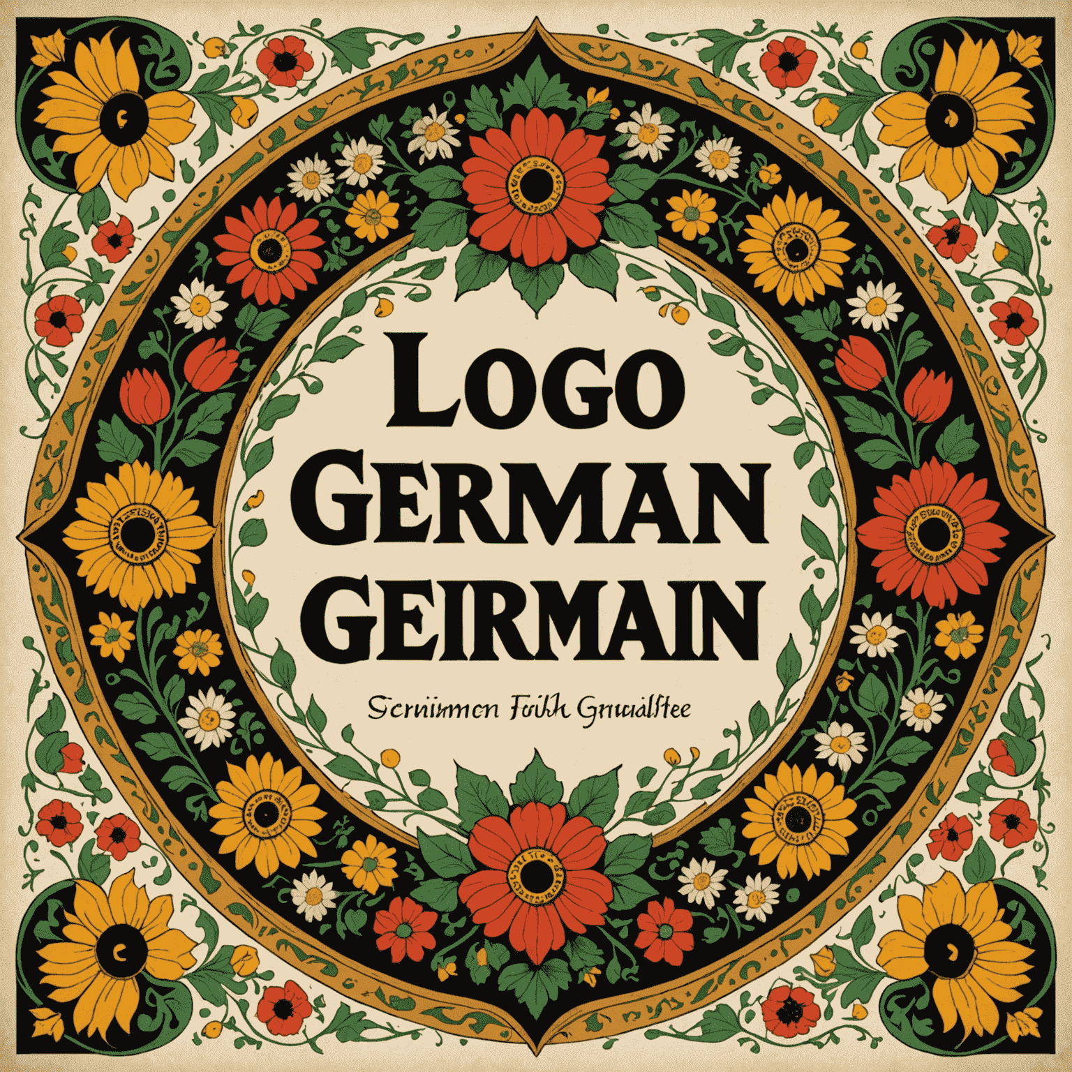 afrsrinag Logo featuring traditional German folk art motifs
