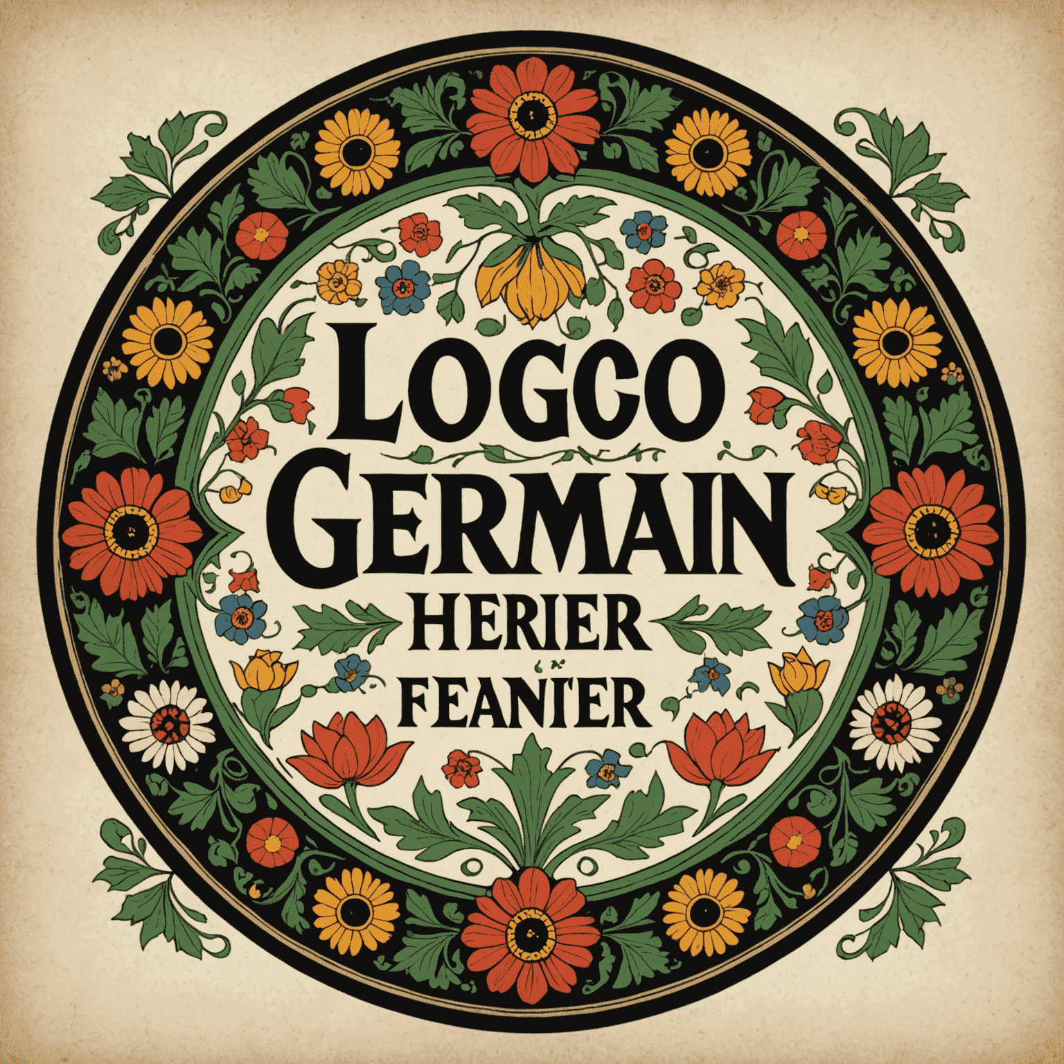 afrsrinag Logo featuring traditional German folk art motifs