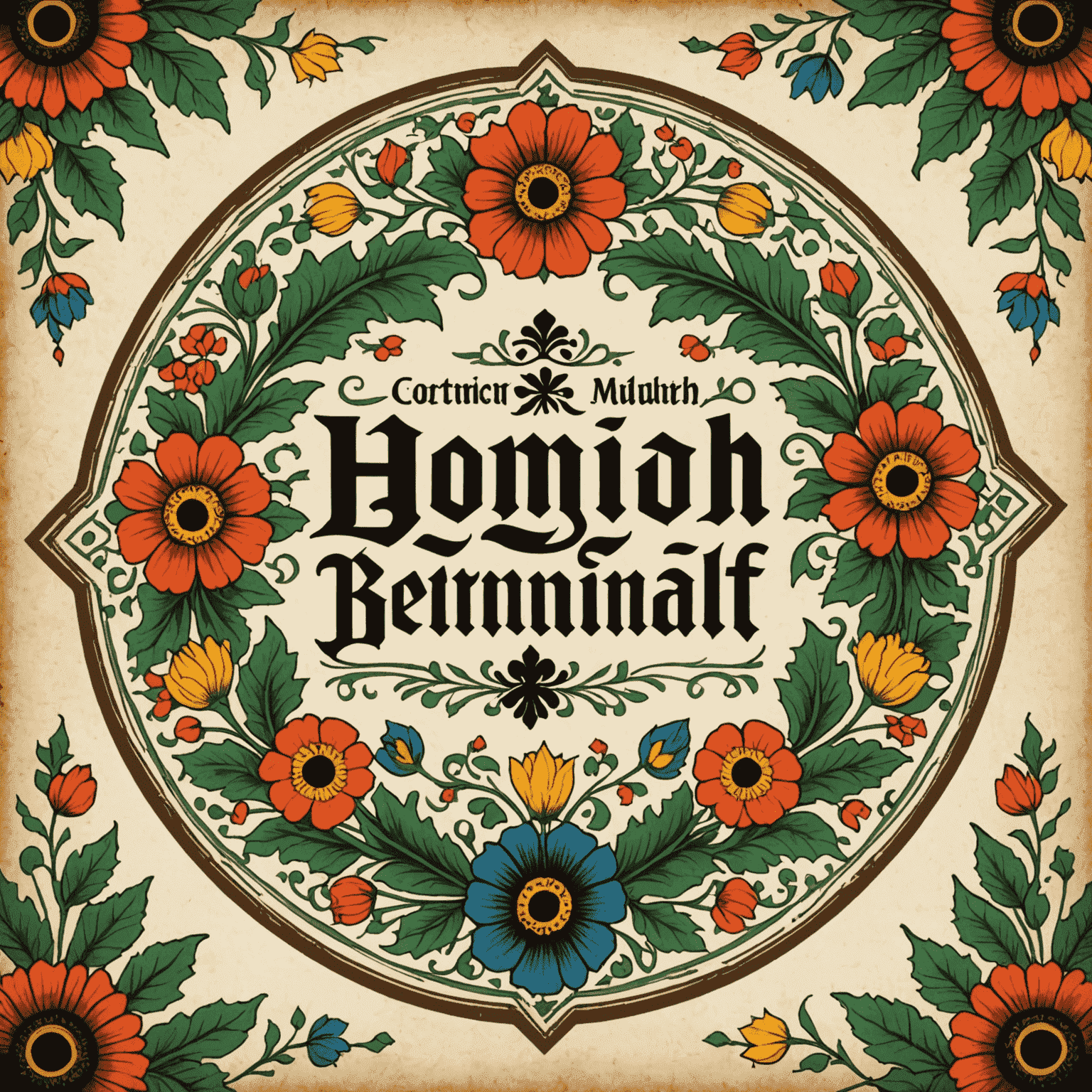 afrsrinag Logo featuring traditional German folk art motifs