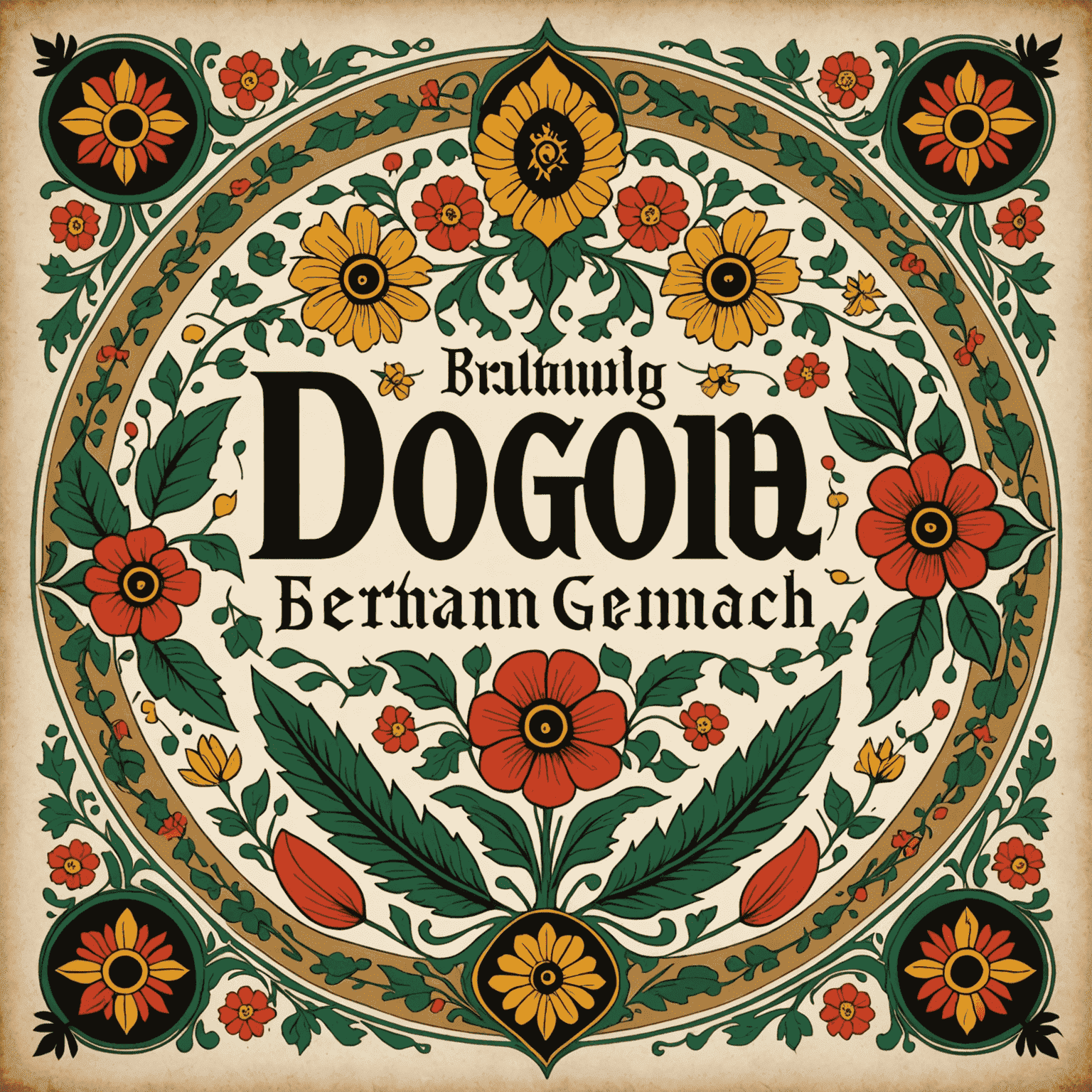 afrsrinag Logo featuring traditional German folk art motifs