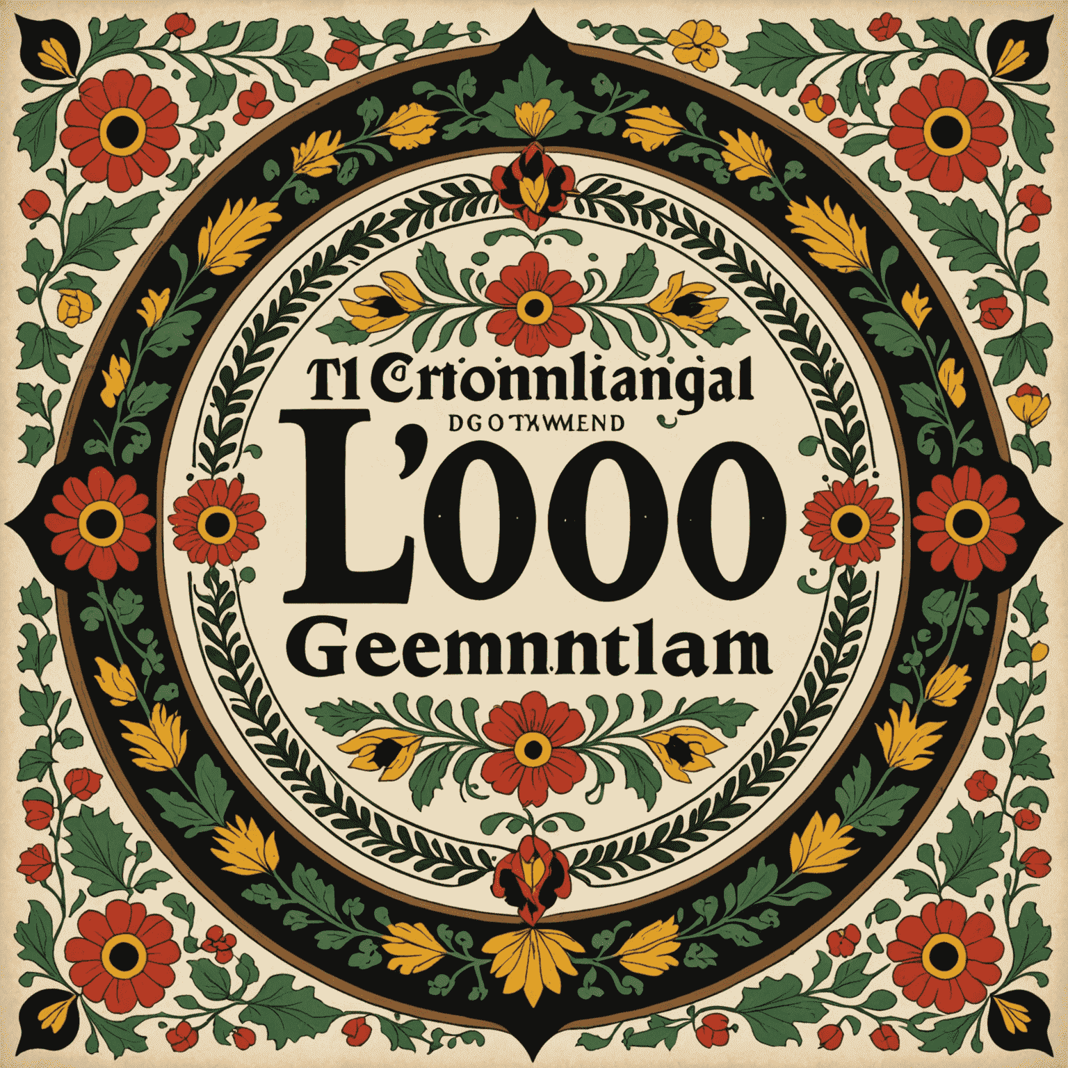 afrsrinag Logo featuring traditional German folk art motifs